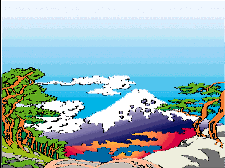 Mt Fuji rising from the mist